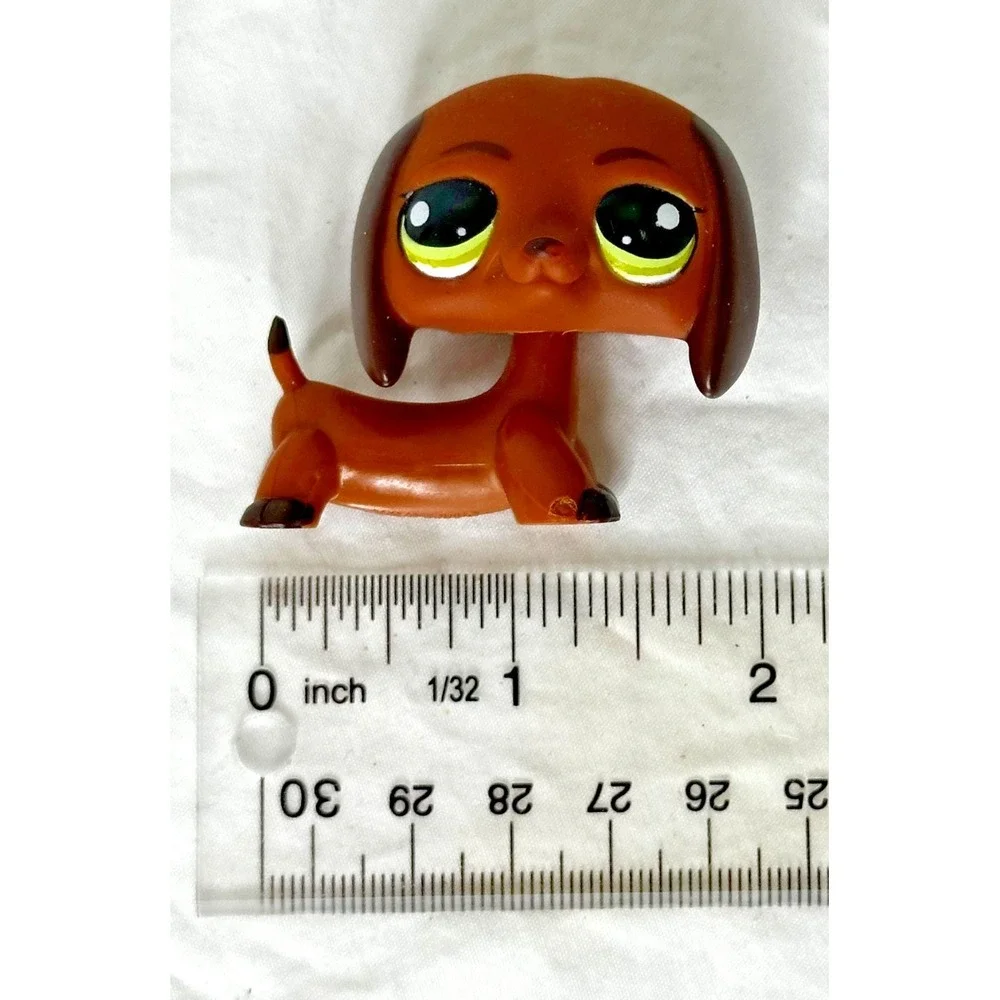 Littlest Pet Shop lps Dachshund Figure Dog #992 Green Eyes Weiner Dog